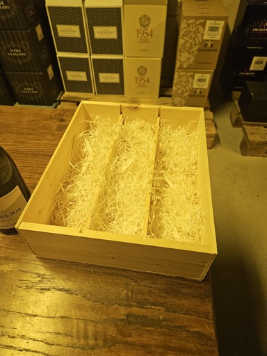 Houten kistje 3-vaks incl. houten deksel